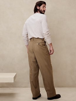 Signature Italian Flannel Wide-Leg Pant | Banana Republic