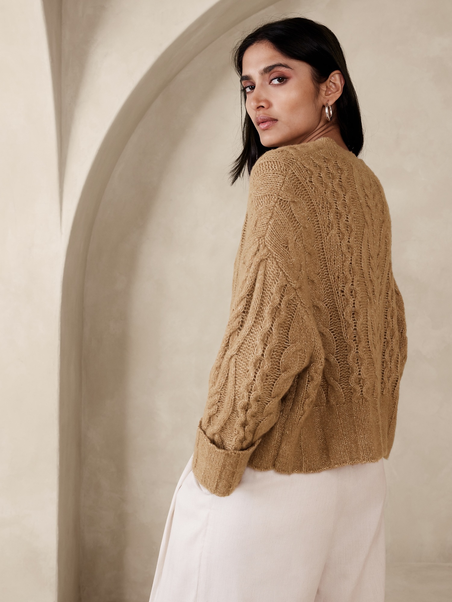 Sofie Cable-Knit Sweater | Banana Republic