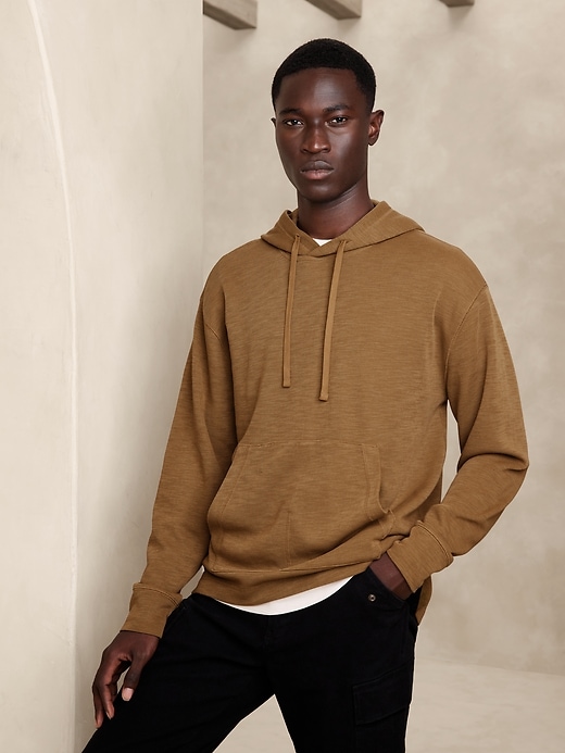 Slub Double-Knit Hoodie | Banana Republic