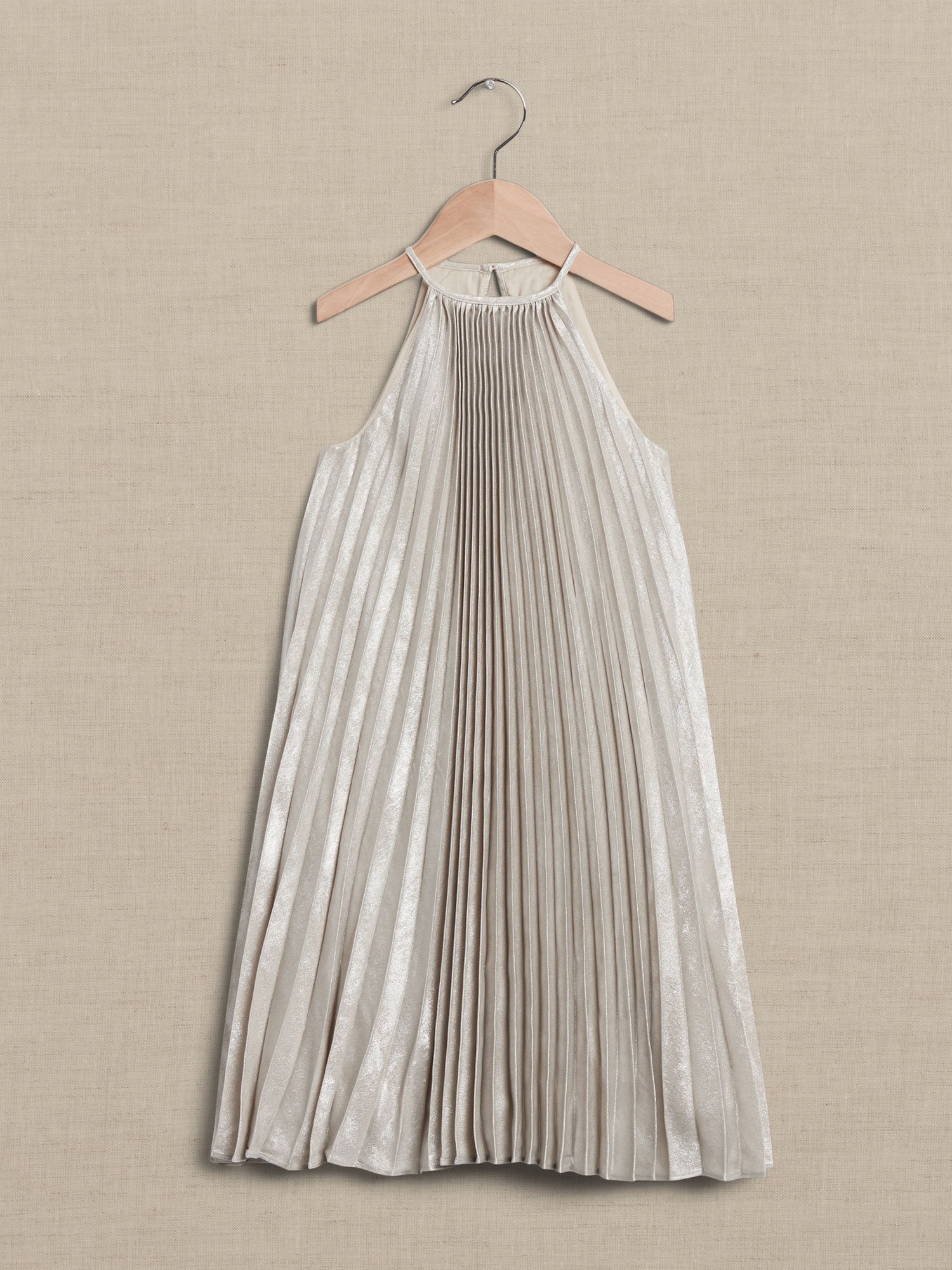 Odetta Metallic Pleated Dress for Baby + Toddler
