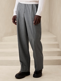 Signature Italian Flannel Wide-Leg Pant | Banana Republic