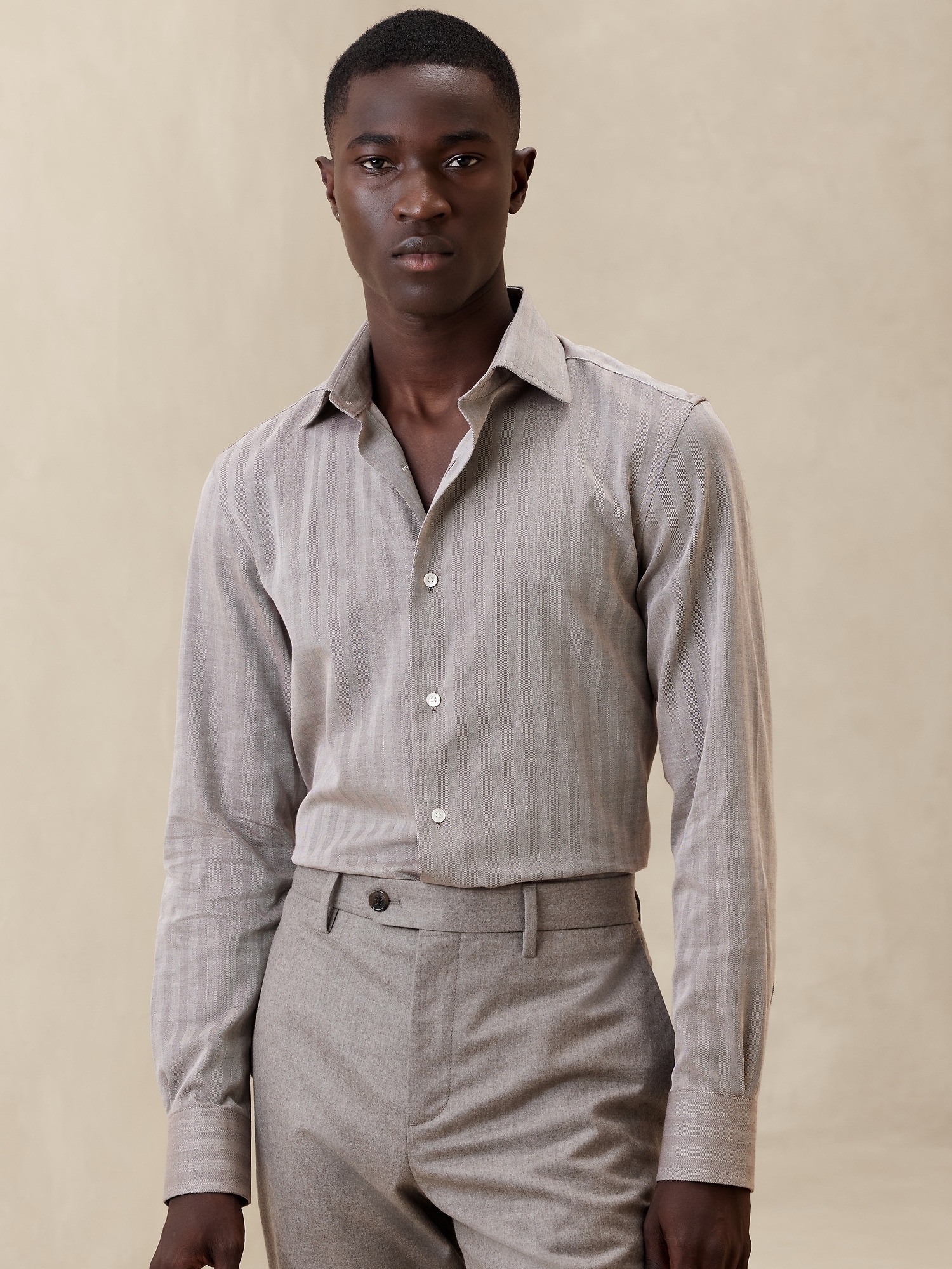 Tailored Slim Cotton-Cashmere Dress Shirt