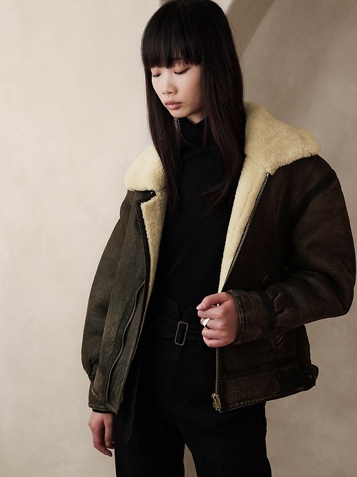Adana Shearling Aviator Jacket | Banana Republic