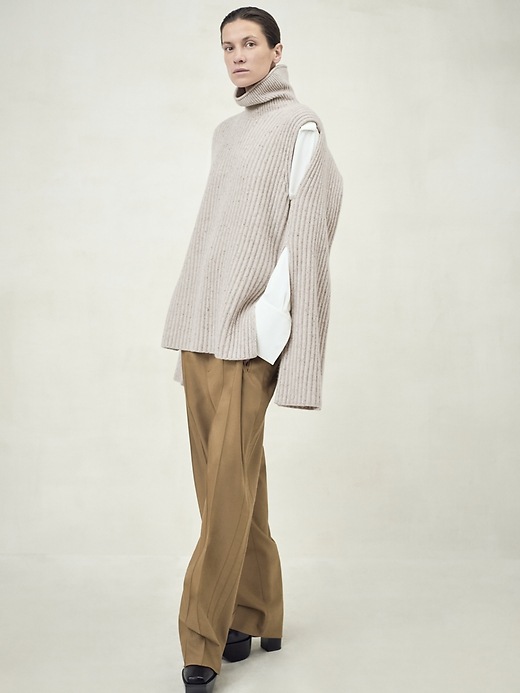 PETER DO Convertible two-tone merino wool turtleneck sweater
