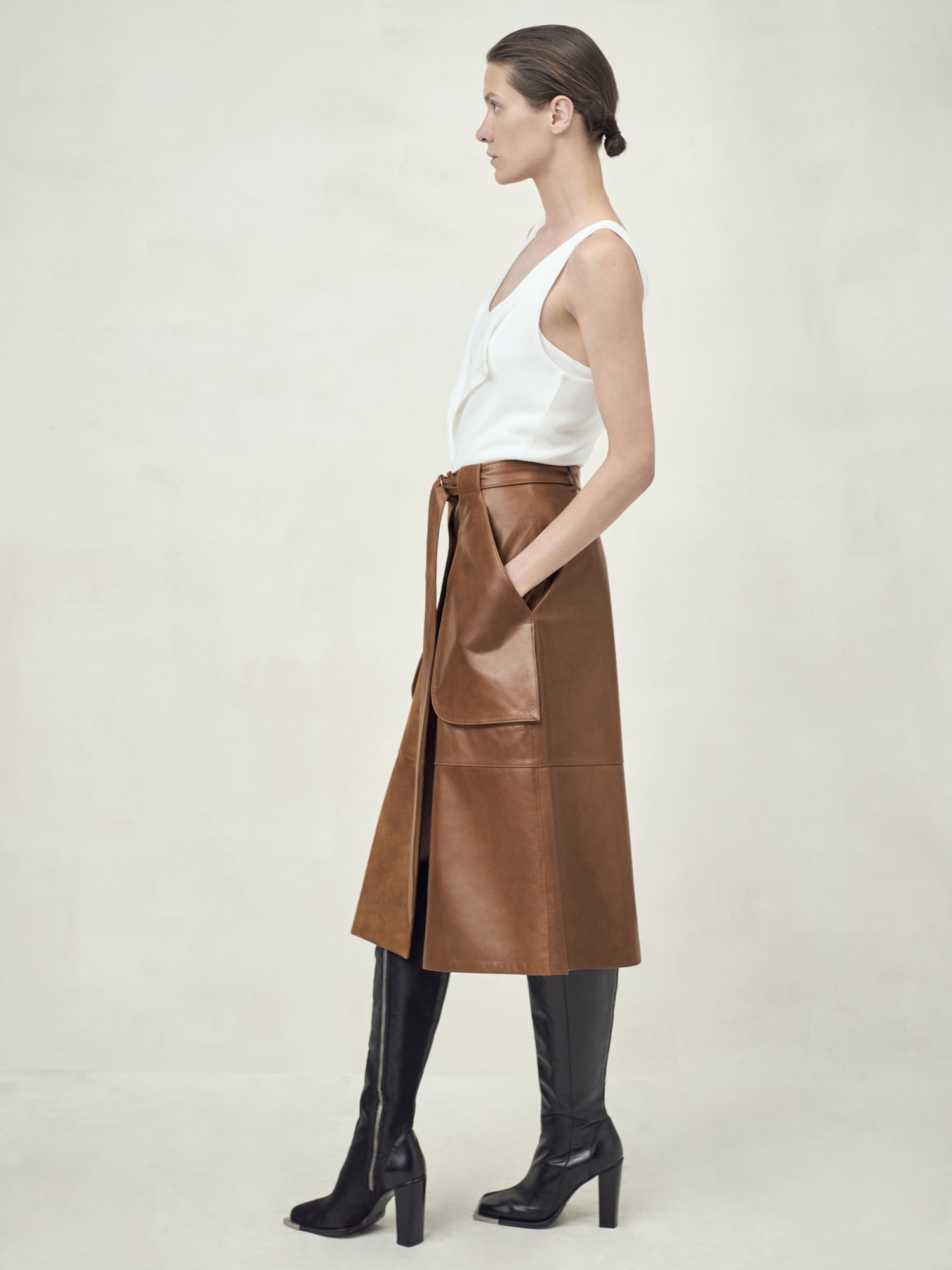 BR x Peter Do Leather Utility Skirt