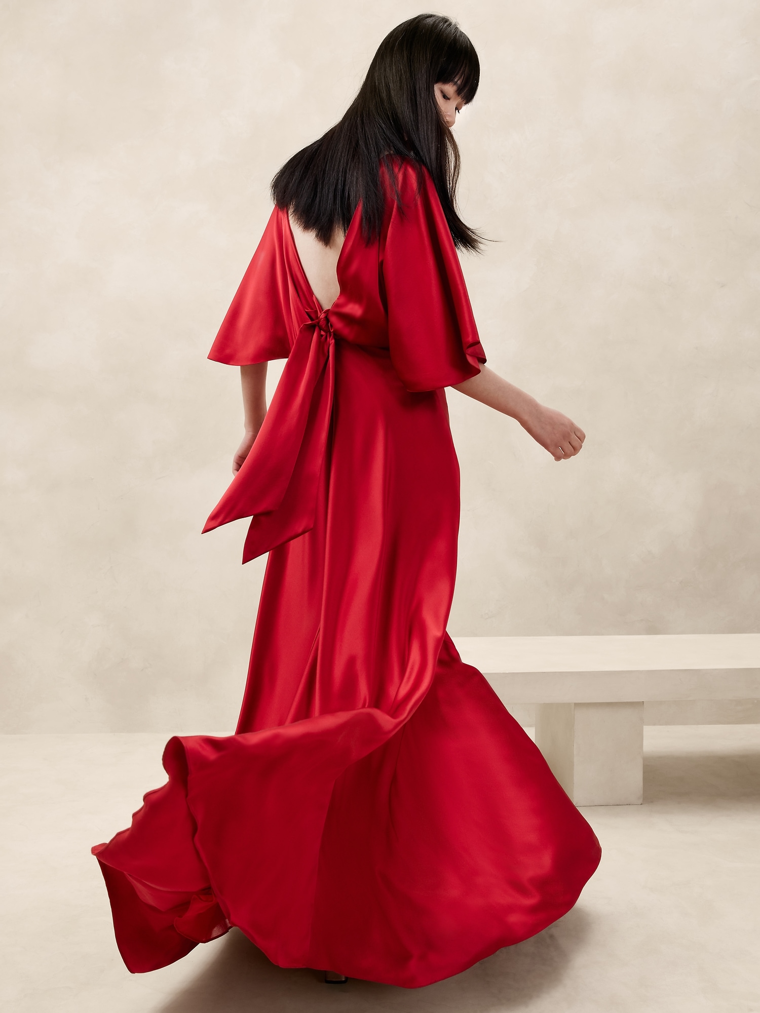 silk maxi dresses with sleeves