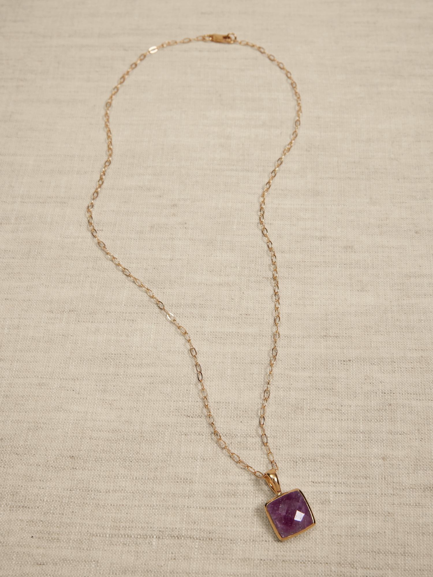 Square Facet Ruby Pendant Necklace &#124 Aureus + Argent