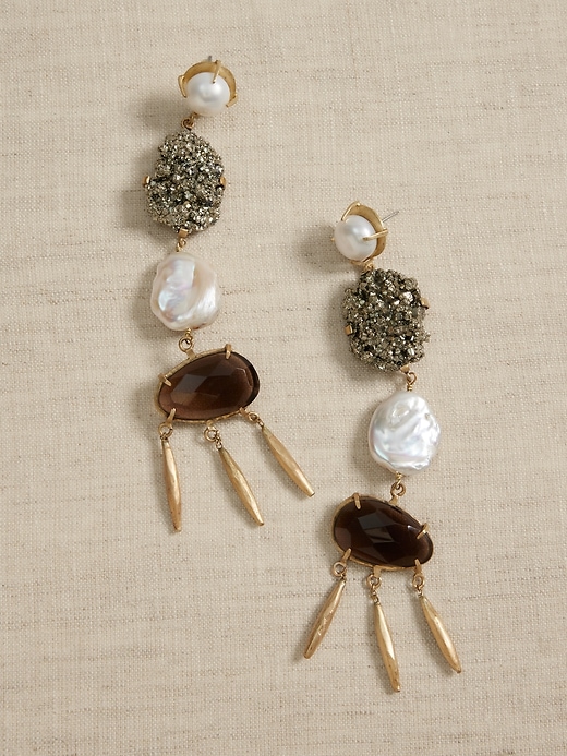 Alina Quartet Smokey Quartz Post Earrings | Aureus + Argent