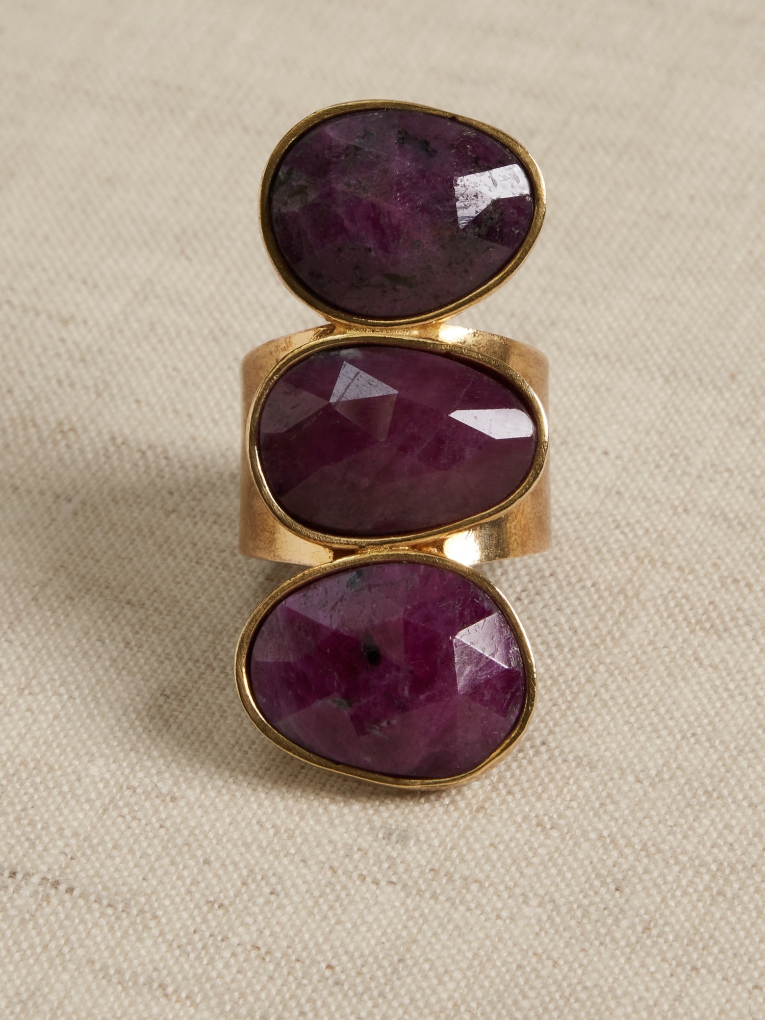 Triple Gemstone Ruby Ring &#124 Aureus + Argent