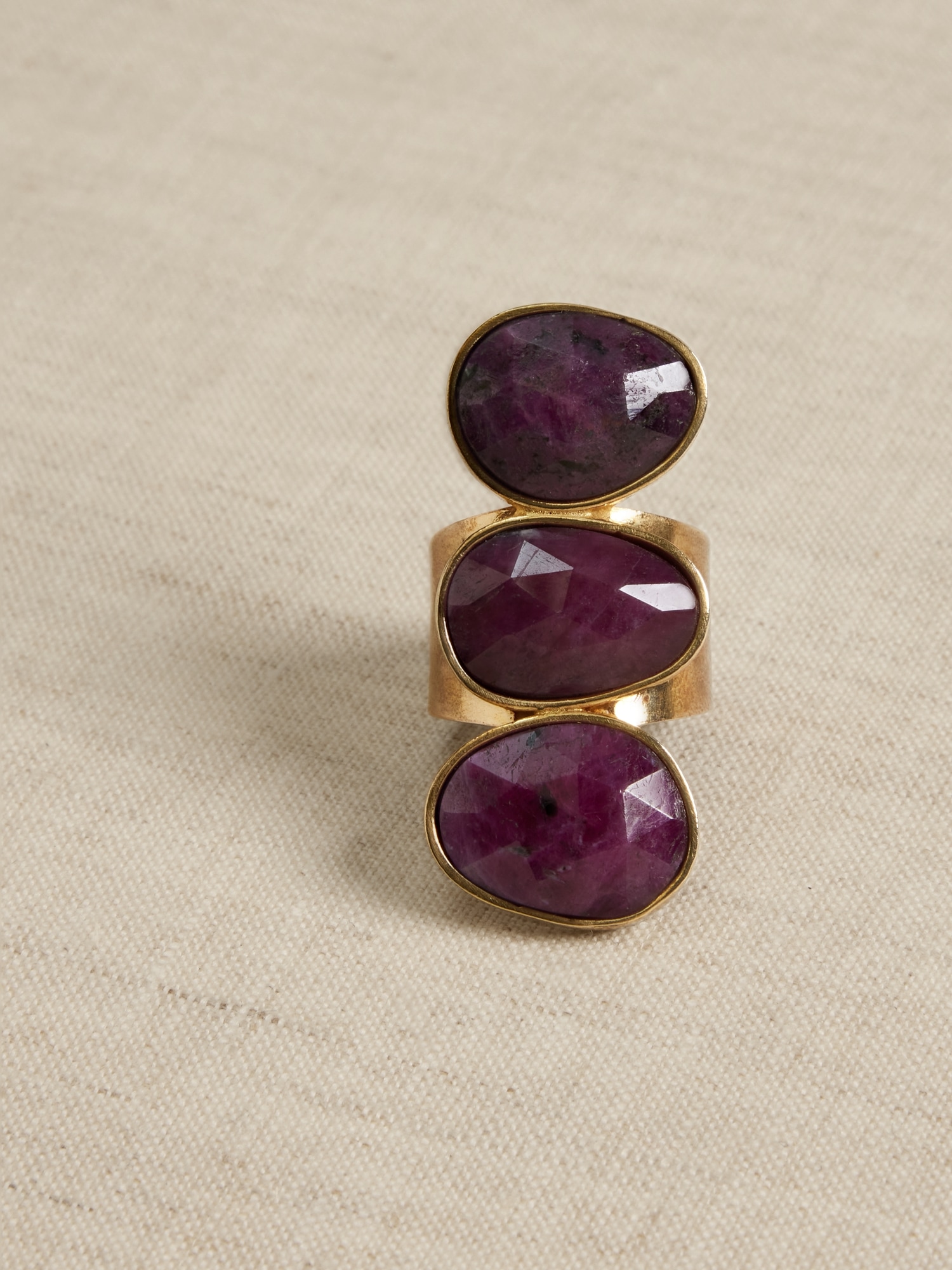 Triple Gemstone Ruby Ring &#124 Aureus + Argent