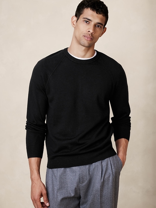 Linen-Blend Duster Cardigan Sweater