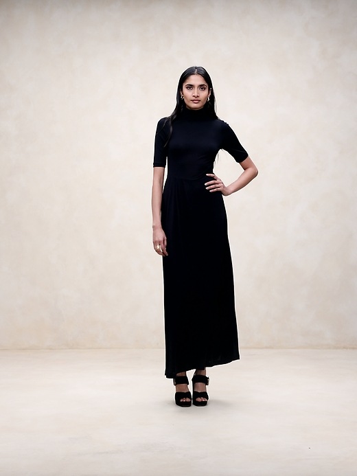 jennie asymmetrical maxi dress Yvette Slip Maxi Dress With Asymmetrical Hem - Black main image 1