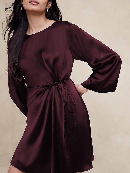 treccia hammered satin dress TRECCIA HAMMERED SATIN DRESS