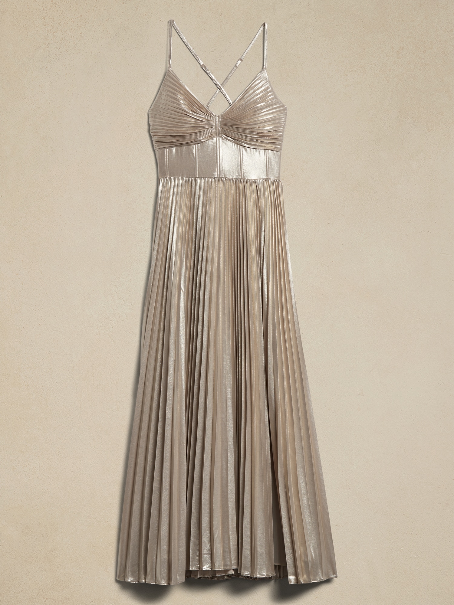 Odetta Metallic Maxi Dress Banana Republic