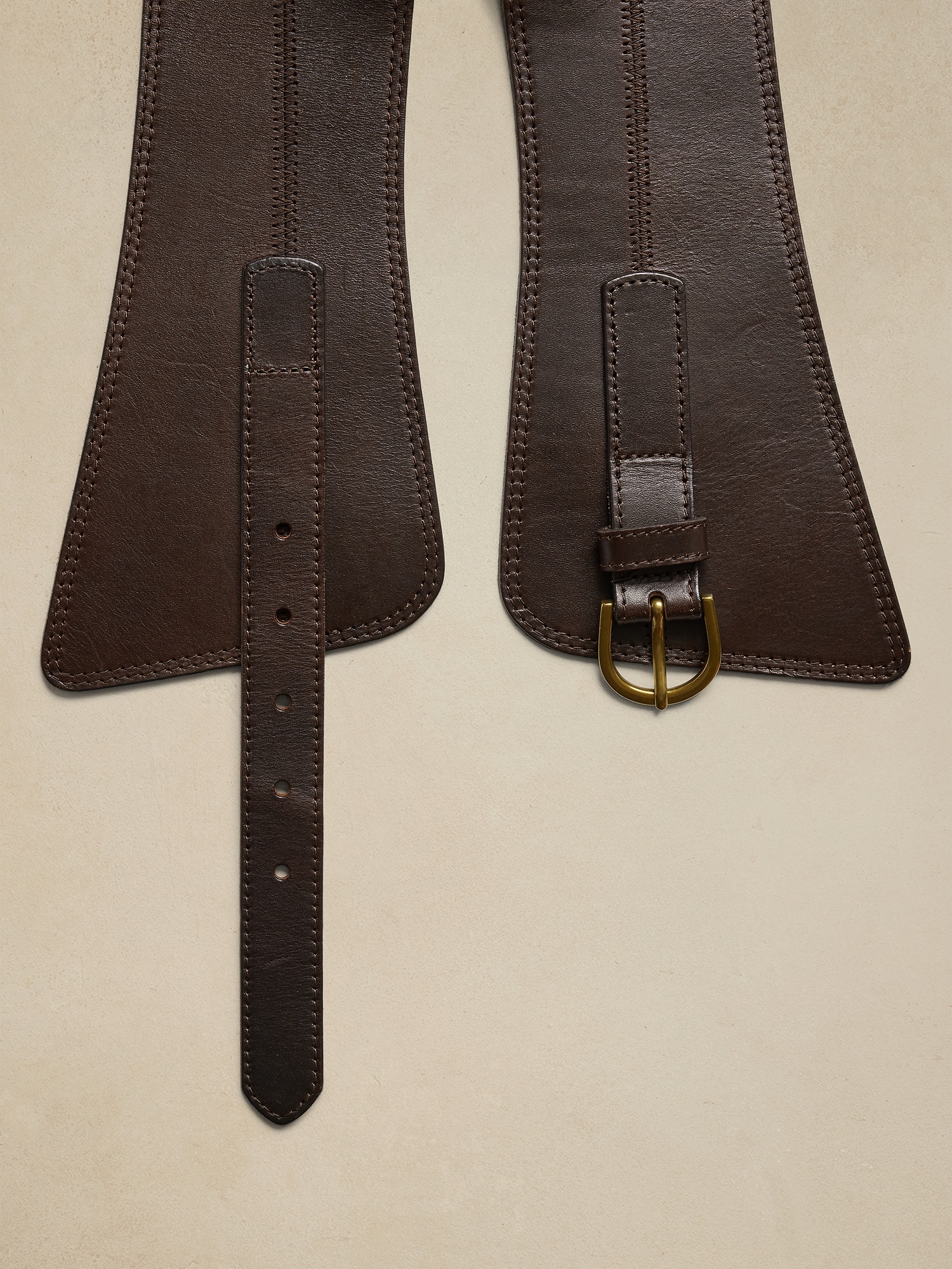 ELENA leather corset belt - Tan –