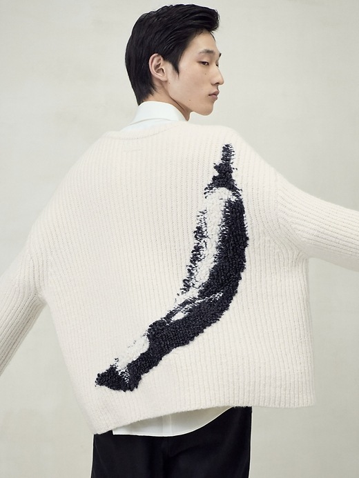 BR x Peter Do Banana Intarsia Sweater | Banana Republic