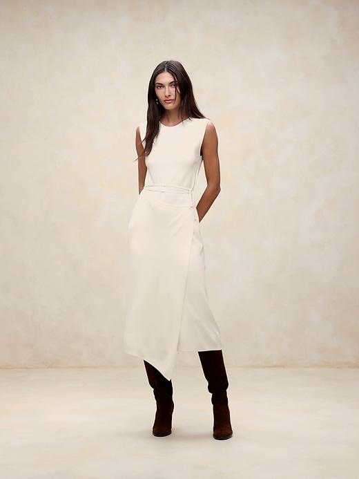 White knit wrap clearance dress