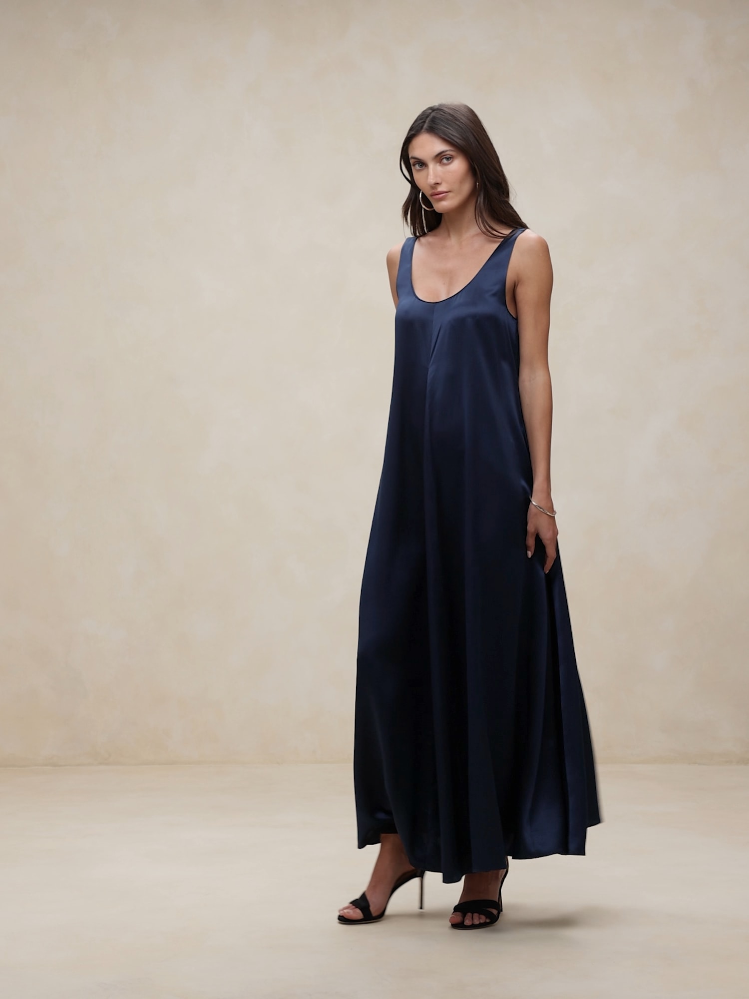 Serenade Silk Satin + Lace Maxi Slip Dress - Turquoise