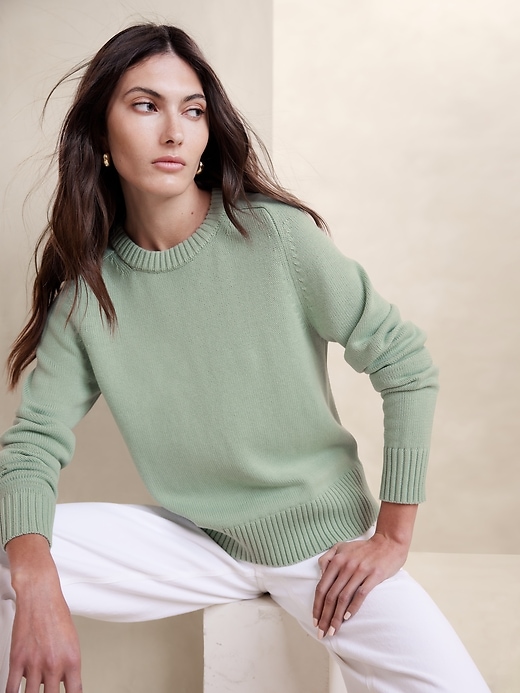 Cotton-Silk Crew-Neck Sweater | Banana Republic