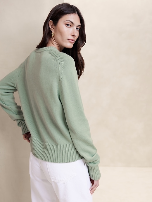 トップス COTTON SILK LOOSE SILHOUETTE PULLOVER Cotton-Silk Crew-Neck Sweater | Banana Republic