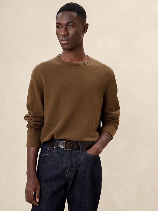 Double-Knit Crew-Neck T-Shirt | Banana Republic