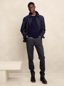 Extra Slim Charcoal Herringbone Luxe Comfort Soft Jogger Dress Pant