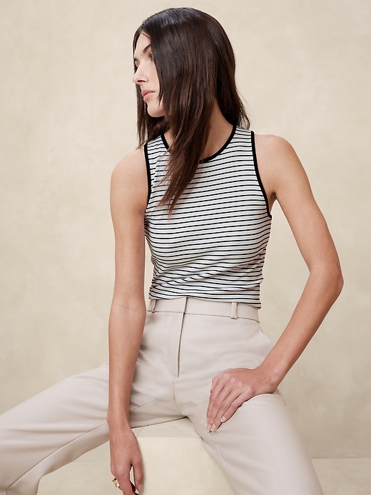 Ribbed Cutaway Tank | Banana Republic