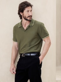 Variegated Ribbed Polo  Banana Republic Factory