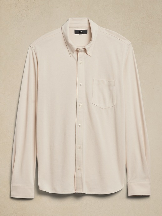 Luxury-Touch Pique Shirt | Banana Republic