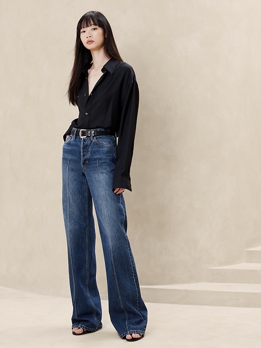 ◆THE MUSEUM VISITOR◆ PINTUCK DETAILED DENIM PANTS DARK NAV PINTUCK DETAILED DENIM PANTS (DARK NAVY) : THE MUSEUM VISITOR