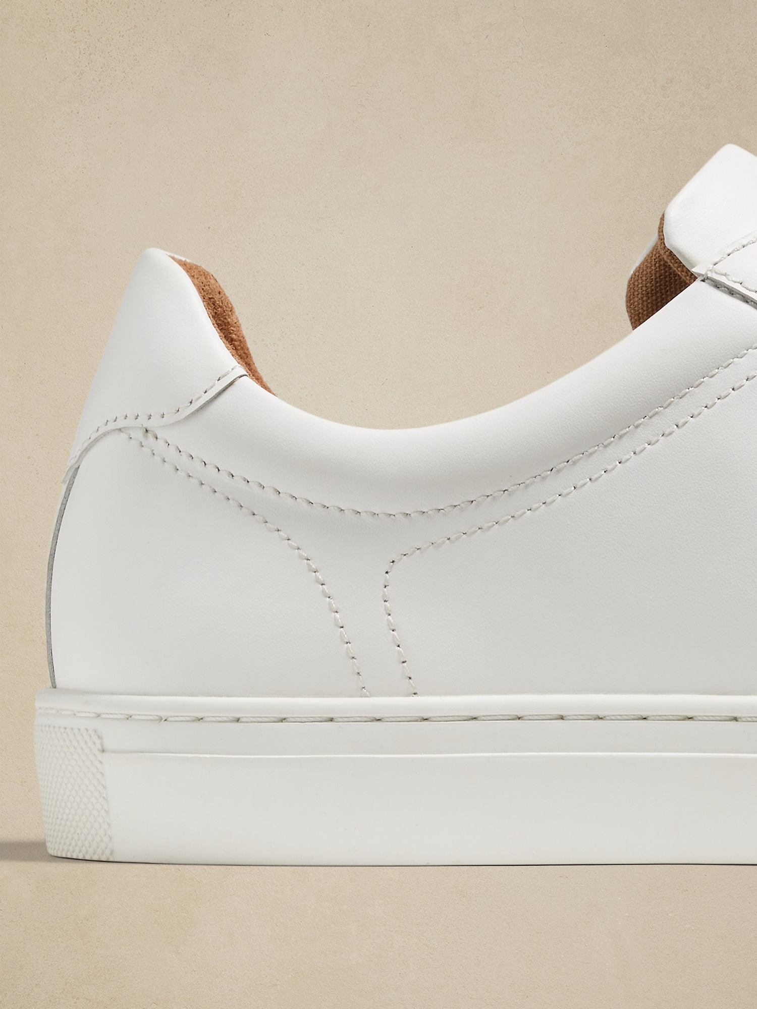 Banana Republic Men's Nicklas Leather Sneaker Pure White Size 8
