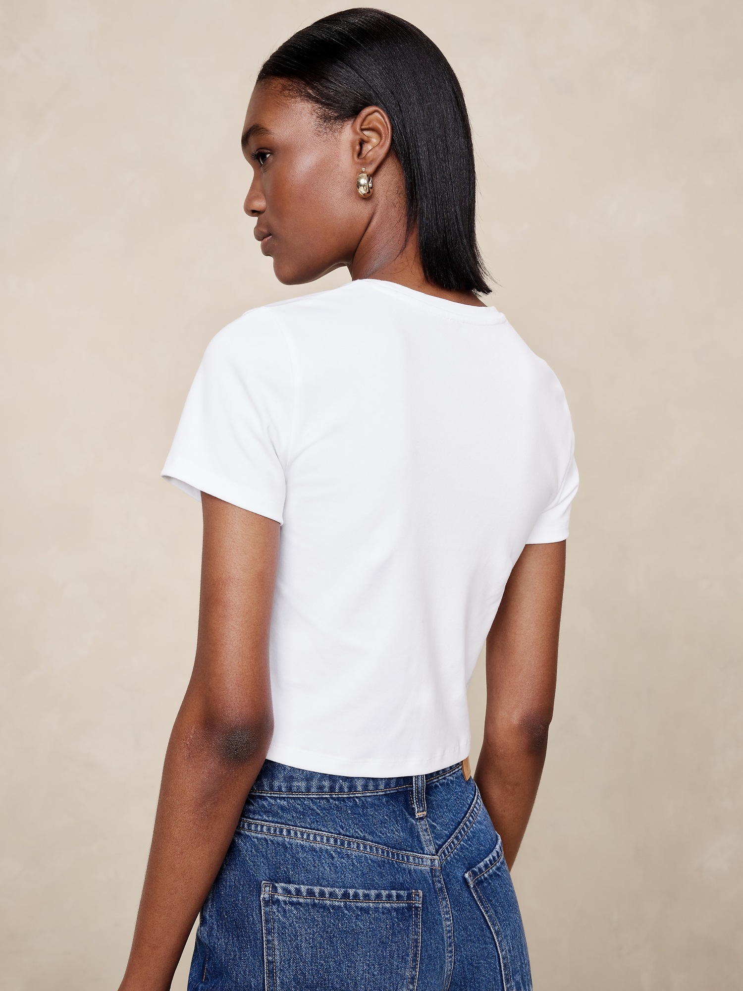 Refined Shrunken Crop T-Shirt | Banana Republic