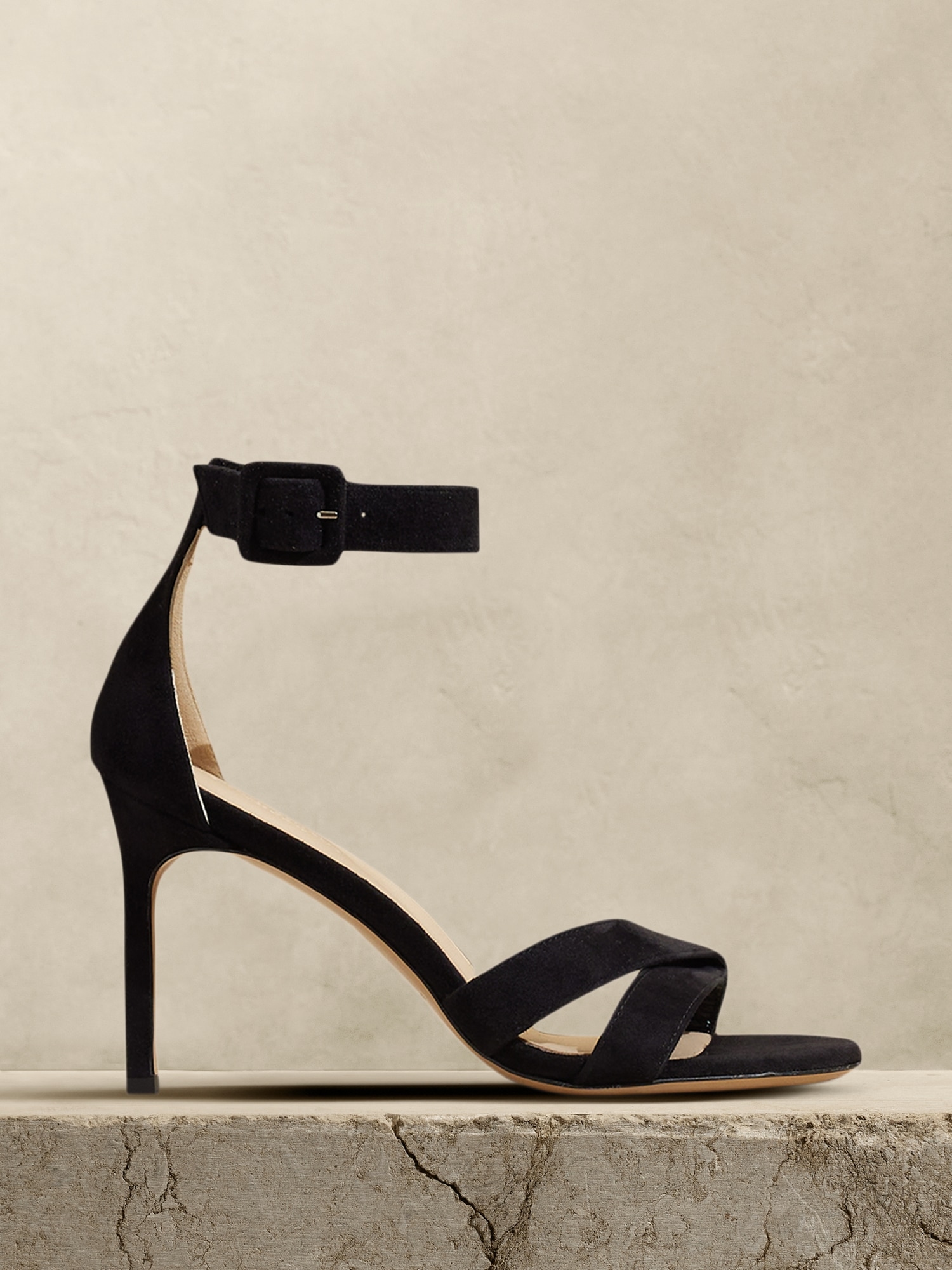 LILITH - Alexoo black suede sandals with high heel and strap – Alexoo  International