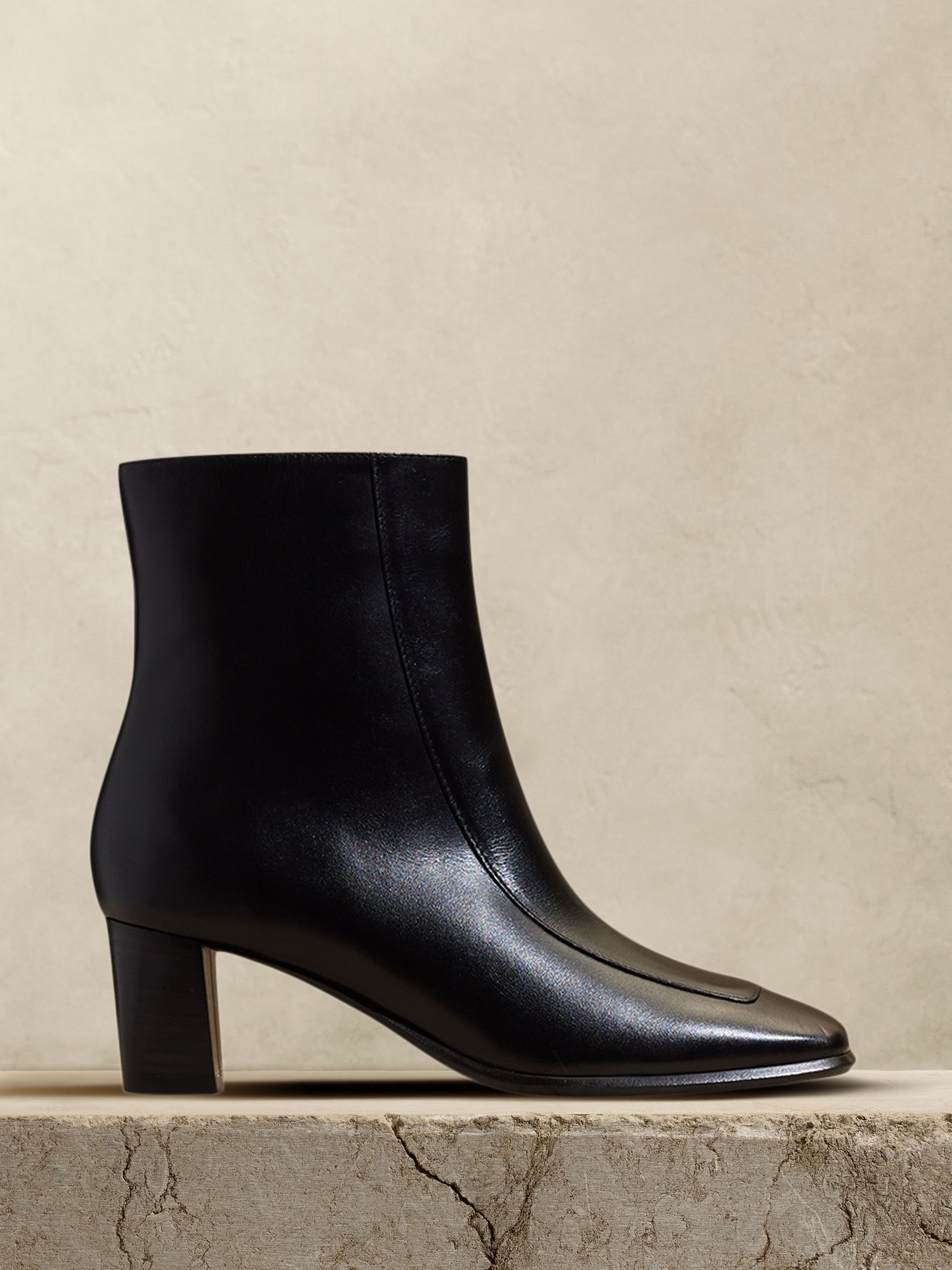 thumbnail image 2 of Michael Kors Mindy Leather Ankle Boot In Black 2 of 10