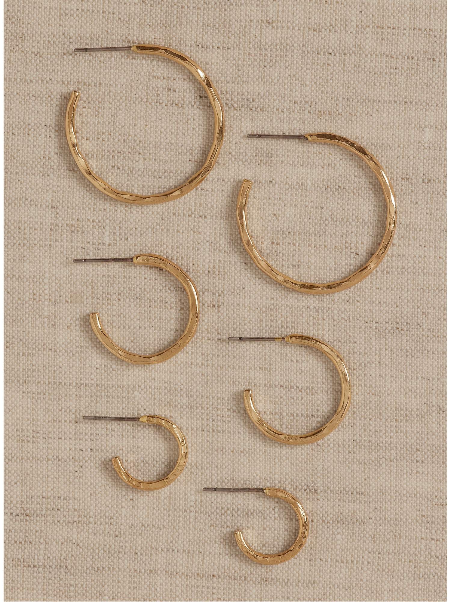 Textured Hoops Set Of 3 &#124 Aureus + Argent