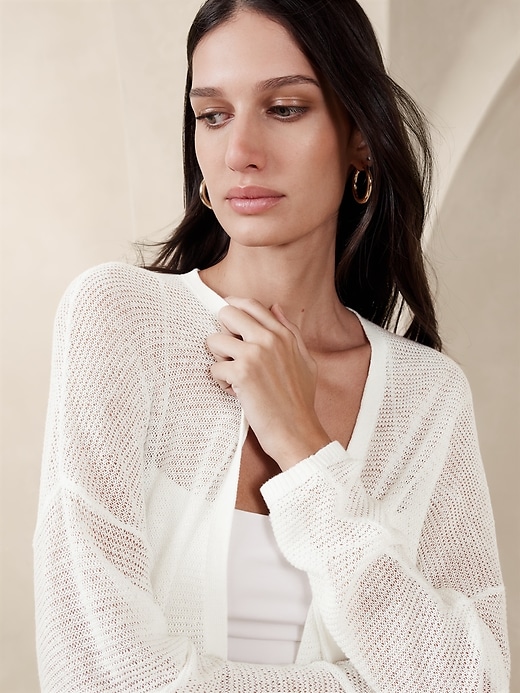 Teia Linen Duster Cardigan | Banana Republic