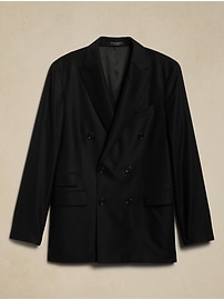 Signature Italian Hopsack Double-Breasted Suit Jacket