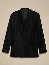 Signature Italian Hopsack Double-Breasted Suit Jacket