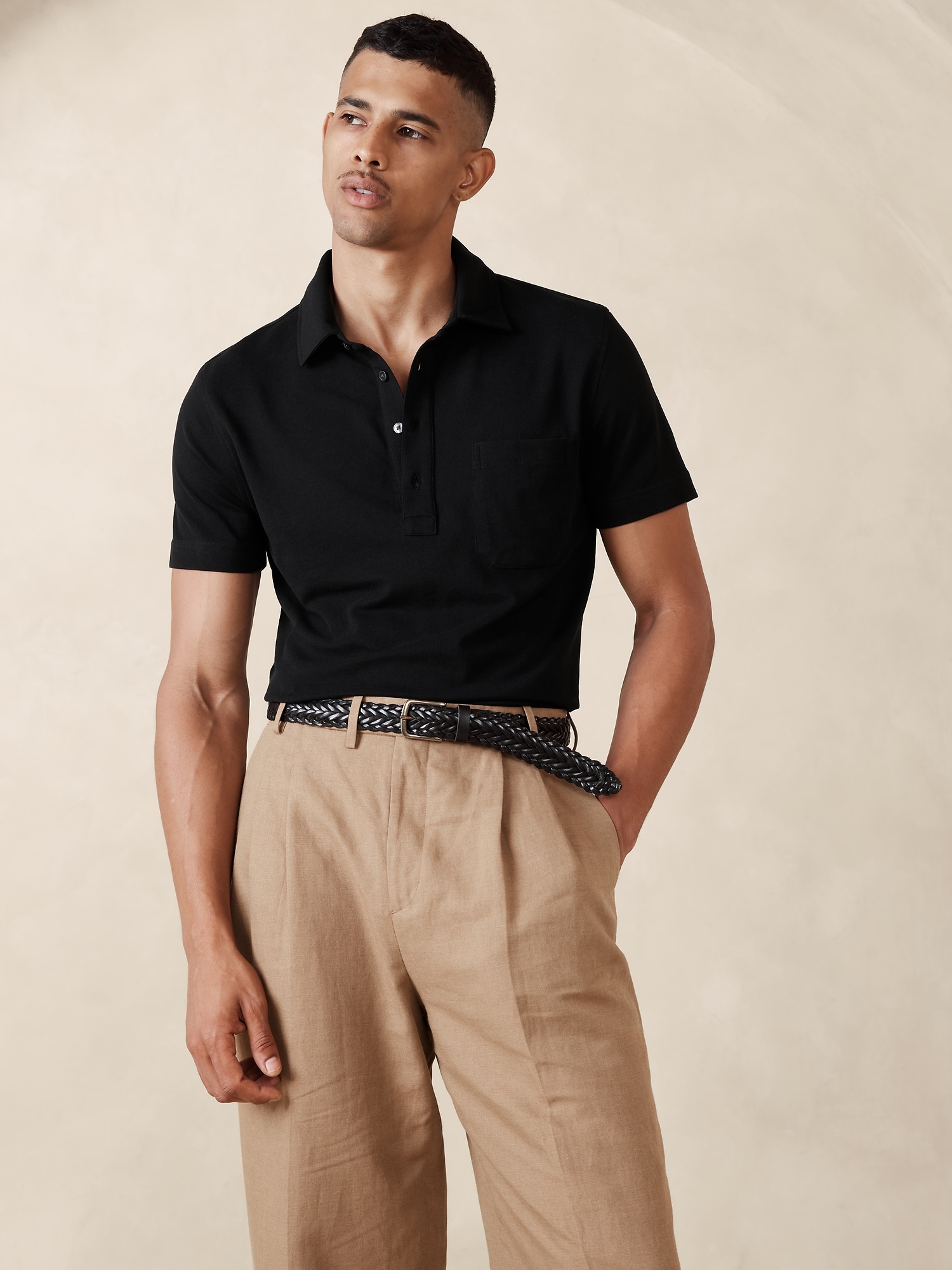 Luxury-Touch Pique Polo Shirt