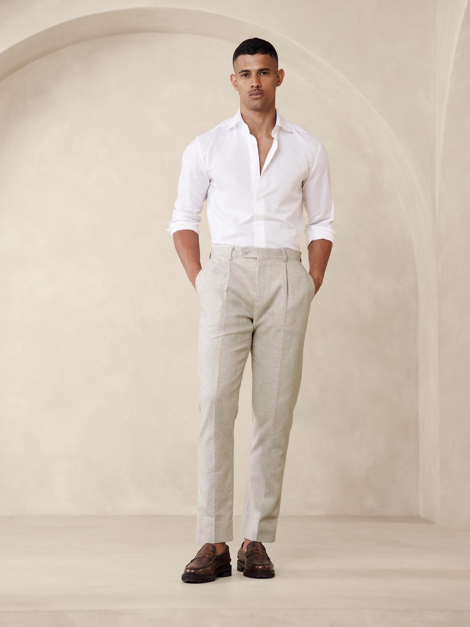 Buy Ruan® 100% Cotton Formal Trousers for Men Stretchable, Khaki