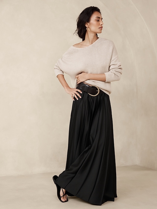 Ness Pleated Satin Maxi Skirt | Banana Republic Ness Pleated Satin Maxi Skirt | Banana Republic