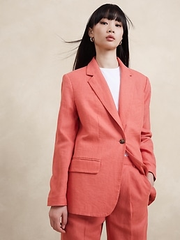BANANA REPUBLIC ジャケット Lina リラックスリネンブレザー セール】Lina リラックス リネンブレザー（テーラードジャケット