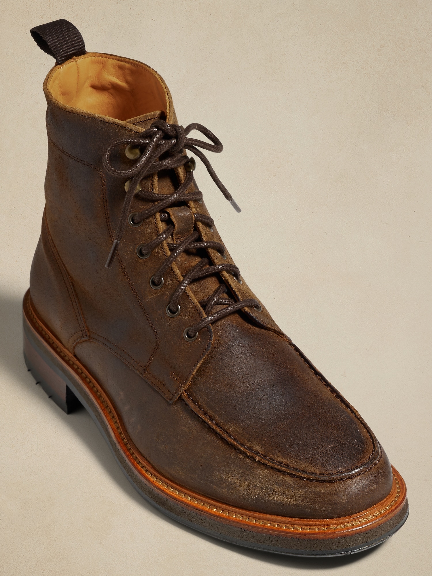 Nico Leather Lace-Up Boot | Banana Republic