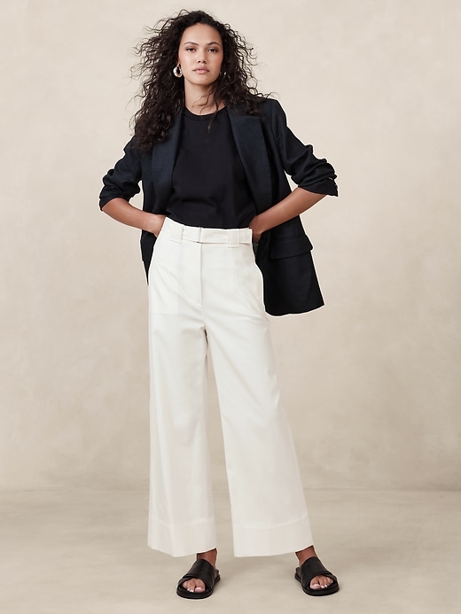 Oceanside Wide-Leg Cropped Pant | Banana Republic