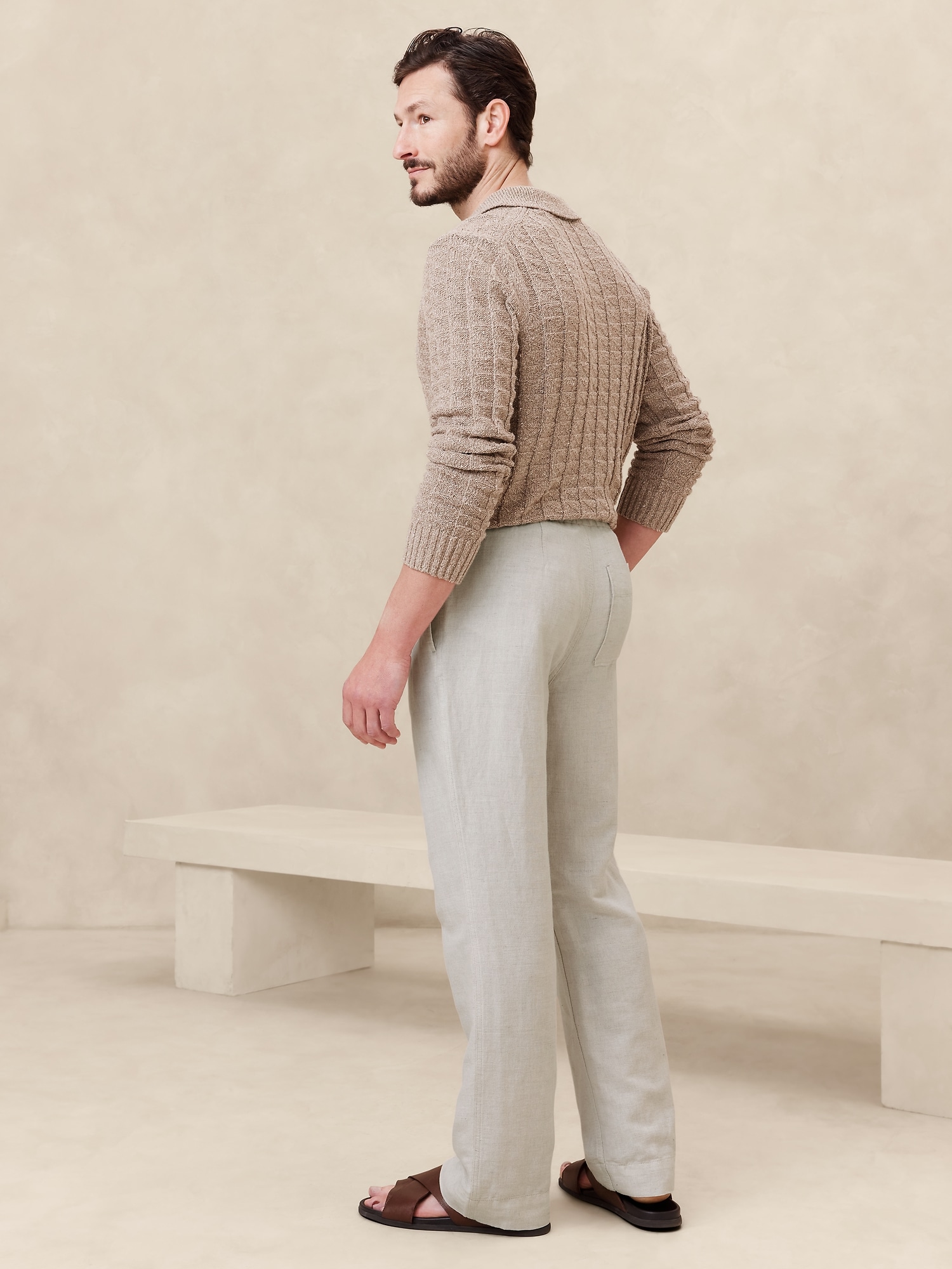 Onda Linen-Cotton Pull-On Pant