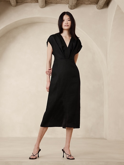 Mari Draped Midi Dress | Banana Republic