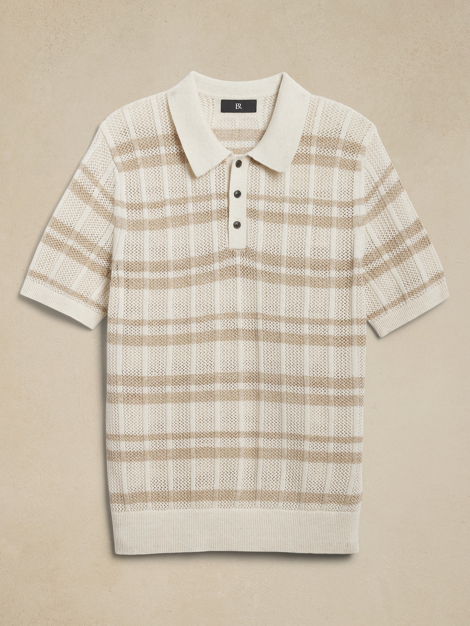 Linen-Cotton Sweater Polo