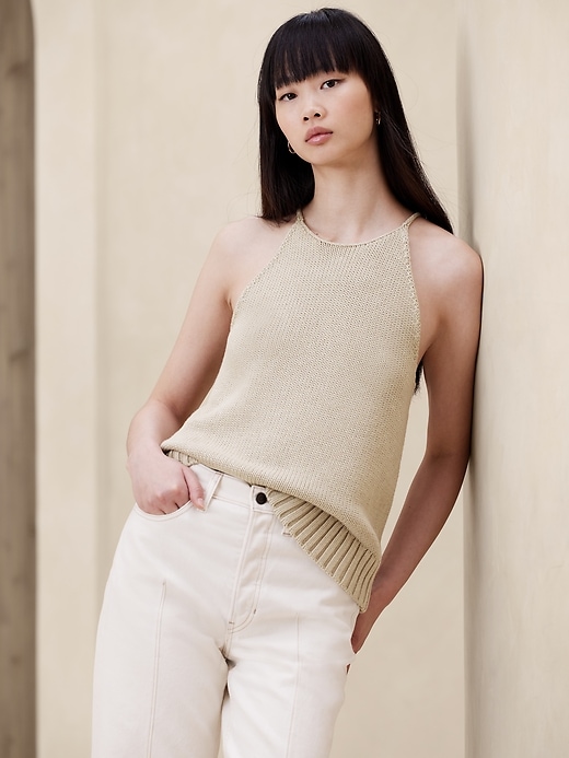 Cotton-Silk Sweater Tank | Banana Republic
