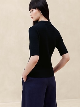 banana republic タキマキ着用 Cece ニットポロ