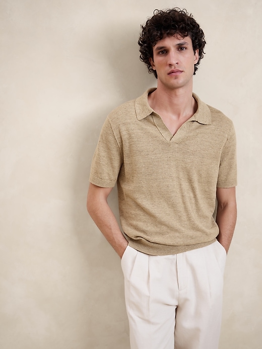 Giorgio Linen-Cotton Sweater Polo | Banana Republic